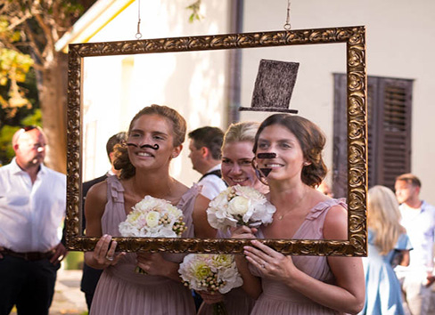 Funny wedding photo booth